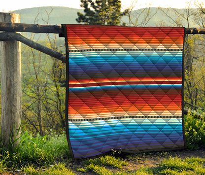 Tribal Mexican Blanket Pattern Print Quilt
