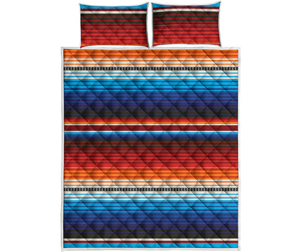 Tribal Mexican Blanket Pattern Print Quilt Bed Set