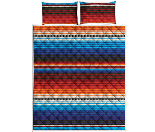Tribal Mexican Blanket Pattern Print Quilt Bed Set