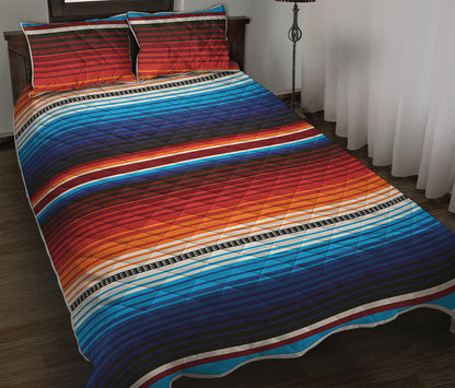 Tribal Mexican Blanket Pattern Print Quilt Bed Set