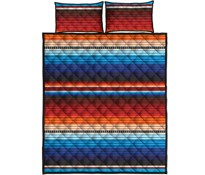 Tribal Mexican Blanket Pattern Print Quilt Bed Set