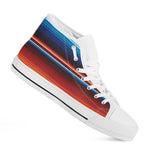 Tribal Mexican Blanket Pattern Print White High Top Shoes