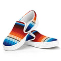 Tribal Mexican Blanket Pattern Print White Slip On Sneakers