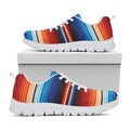 Tribal Mexican Blanket Pattern Print White Running Shoes