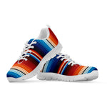 Tribal Mexican Blanket Pattern Print White Sneakers