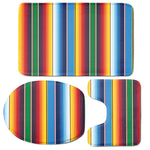 Tribal Mexican Blanket Stripe Print 3 Piece Bath Mat Set