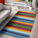 Tribal Mexican Blanket Stripe Print Area Rug
