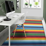Tribal Mexican Blanket Stripe Print Area Rug