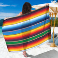 Tribal Mexican Blanket Stripe Print Beach Sarong Wrap