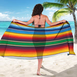Tribal Mexican Blanket Stripe Print Beach Sarong Wrap