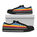 Tribal Mexican Blanket Stripe Print Black Low Top Sneakers