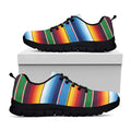 Tribal Mexican Blanket Stripe Print Black Running Shoes