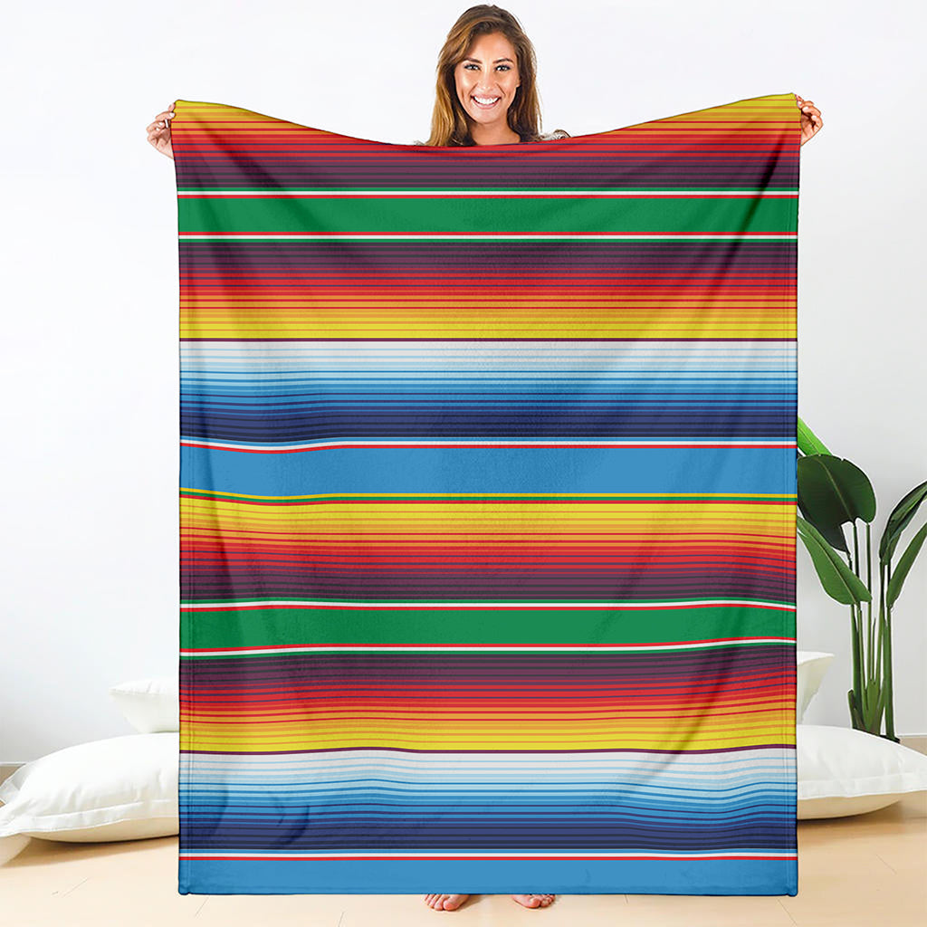 Tribal Mexican Blanket Stripe Print Blanket
