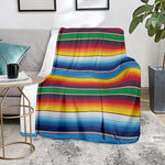 Tribal Mexican Blanket Stripe Print Blanket