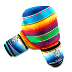 Tribal Mexican Blanket Stripe Print Boxing Gloves