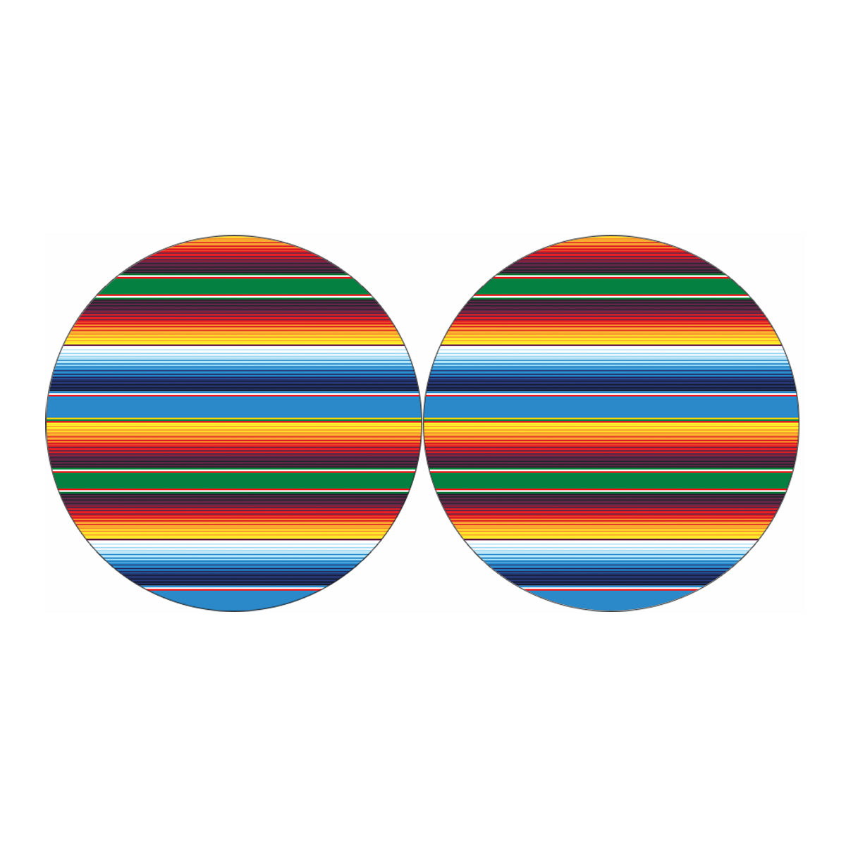 Tribal Mexican Blanket Stripe Print Car Coasters