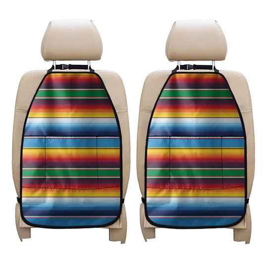 Tribal Mexican Blanket Stripe Print Car Seat Organizers