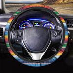 Tribal Mexican Blanket Stripe Print Car Steering Wheel Cover