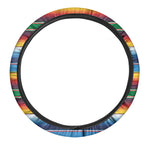 Tribal Mexican Blanket Stripe Print Car Steering Wheel Cover