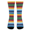 Tribal Mexican Blanket Stripe Print Crew Socks