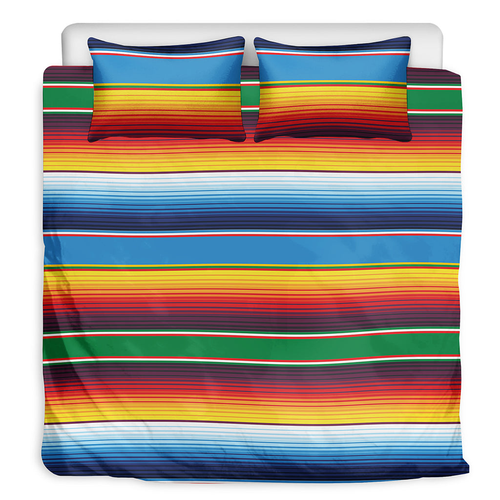 Tribal Mexican Blanket Stripe Print Duvet Cover Bedding Set