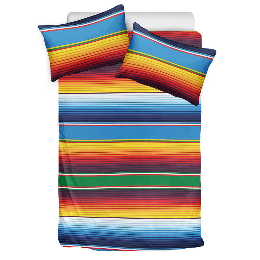 Tribal Mexican Blanket Stripe Print Duvet Cover Bedding Set