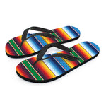 Tribal Mexican Blanket Stripe Print Flip Flops