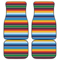Tribal Mexican Blanket Stripe Print Front and Back Car Floor Mats