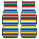Tribal Mexican Blanket Stripe Print Front and Back Car Floor Mats