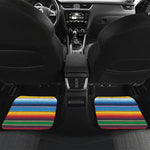 Tribal Mexican Blanket Stripe Print Front and Back Car Floor Mats