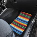 Tribal Mexican Blanket Stripe Print Front and Back Car Floor Mats
