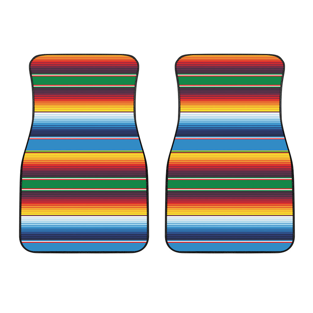 Tribal Mexican Blanket Stripe Print Front Car Floor Mats