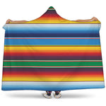 Tribal Mexican Blanket Stripe Print Hooded Blanket
