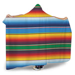 Tribal Mexican Blanket Stripe Print Hooded Blanket