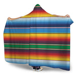 Tribal Mexican Blanket Stripe Print Hooded Blanket