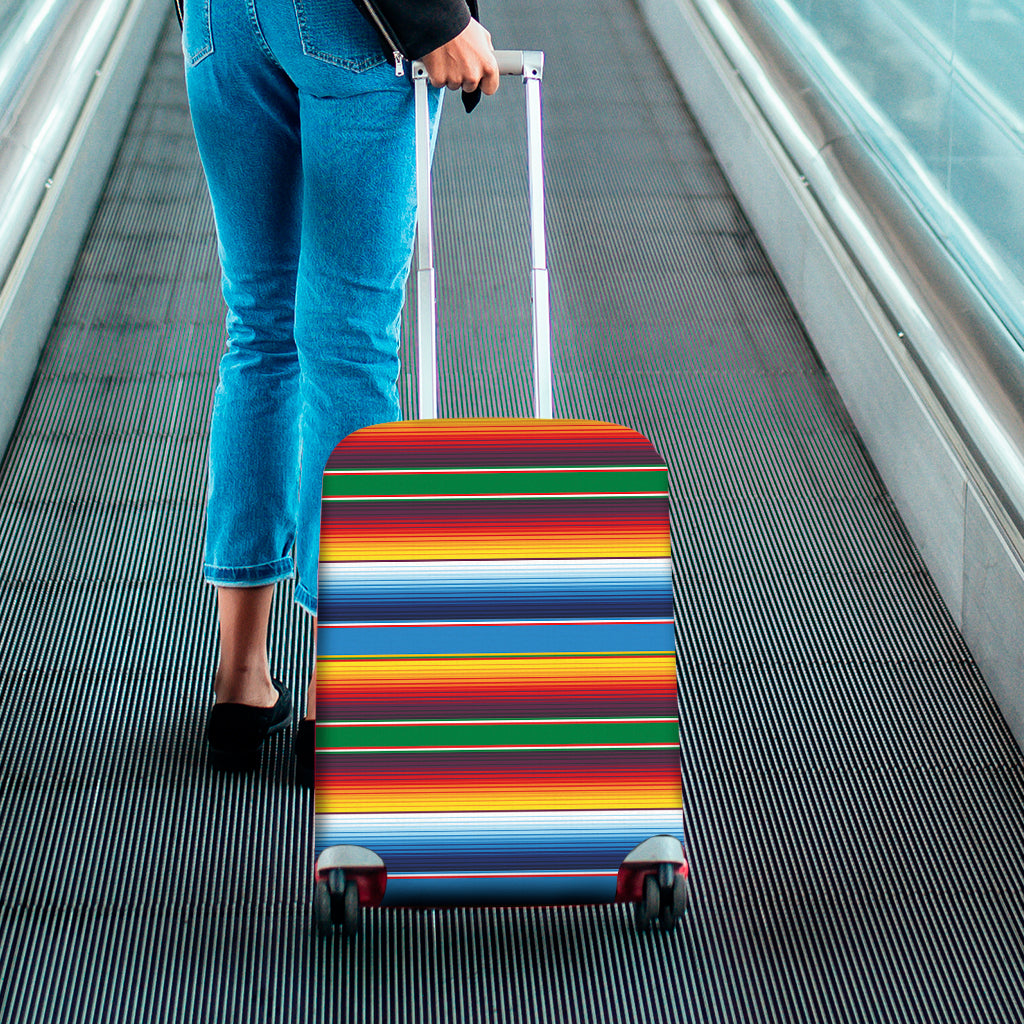 Tribal Mexican Blanket Stripe Print Luggage Cover
