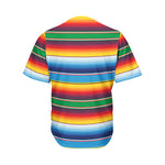 Tribal Mexican Blanket Stripe Print Men's Baseball Jersey