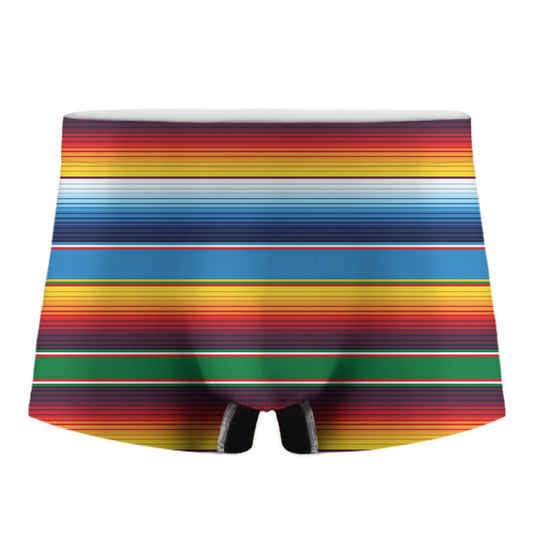 Tribal Mexican Blanket Stripe Print Men's Boxer Briefs