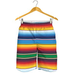 Tribal Mexican Blanket Stripe Print Men's Shorts
