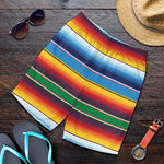 Tribal Mexican Blanket Stripe Print Men's Shorts