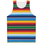 Tribal Mexican Blanket Stripe Print Men's Tank Top