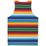 Tribal Mexican Blanket Stripe Print Men's Tank Top