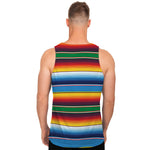 Tribal Mexican Blanket Stripe Print Men's Tank Top