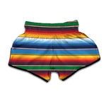 Tribal Mexican Blanket Stripe Print Muay Thai Boxing Shorts