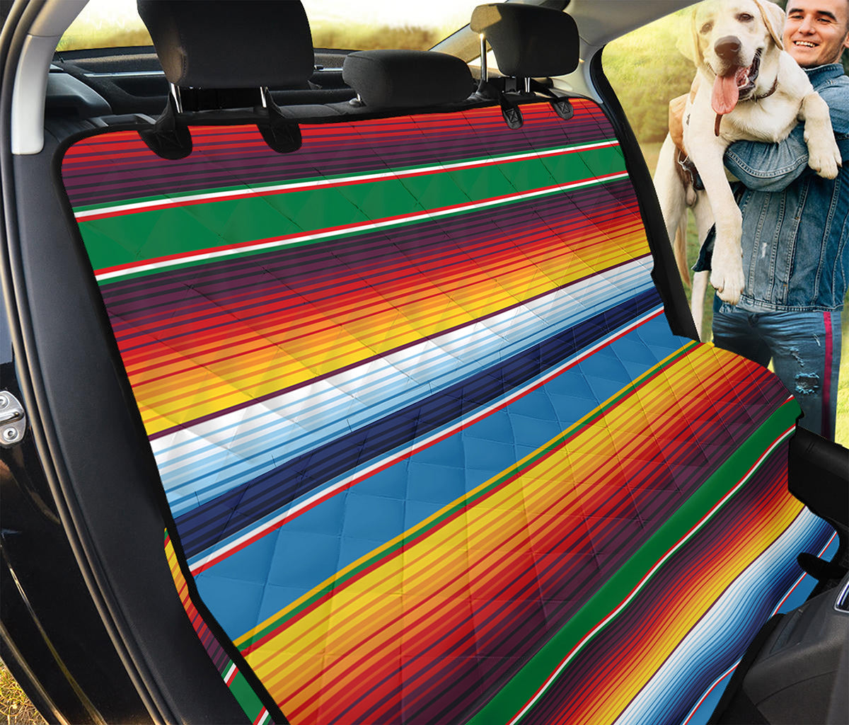 Tribal Mexican Blanket Stripe Print Pet Car Back Seat Cover