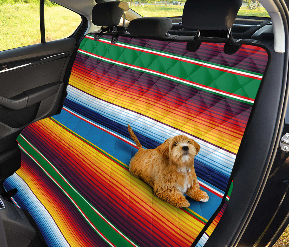 Tribal Mexican Blanket Stripe Print Pet Car Back Seat Cover