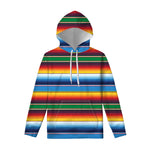 Tribal Mexican Blanket Stripe Print Pullover Hoodie