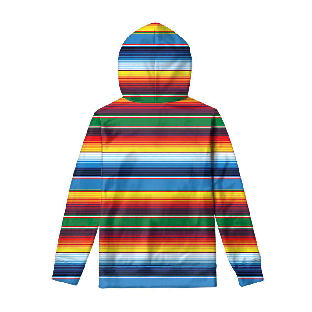 Tribal Mexican Blanket Stripe Print Pullover Hoodie