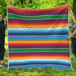 Tribal Mexican Blanket Stripe Print Quilt