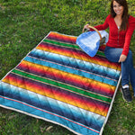 Tribal Mexican Blanket Stripe Print Quilt